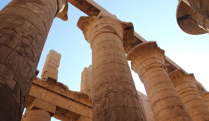 Rock-cut entrance to a royal tomb in the Valley of the Kings — West Bank Luxor, one of 63 tombs in the ancient Theban necropolis