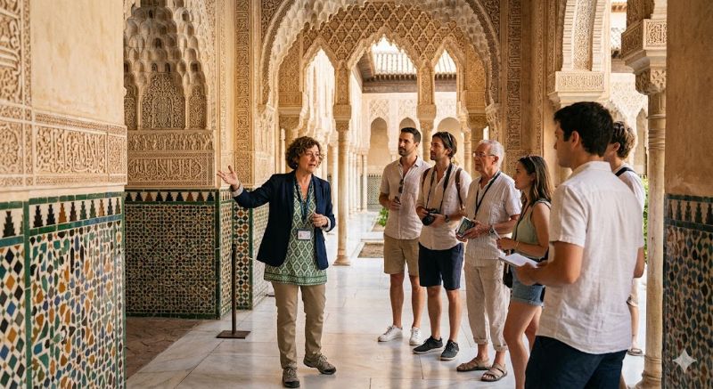 Alhambra Nasrid Palaces and Generalife Gardens in Granada — private day trip from Málaga