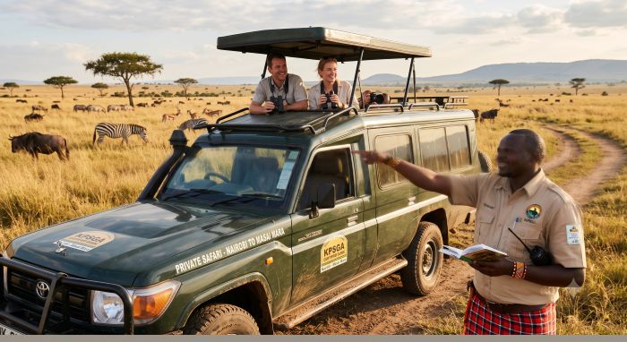 Private Masai Mara safari from Nairobi with a KPSGA-certified local guide and 4x4 safari vehicle