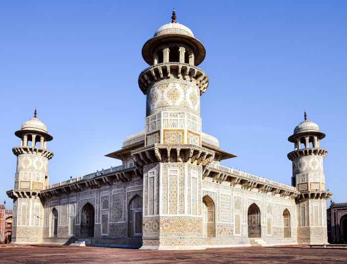 Hardstone marquetry and marble screens from the tomb of Itimad-ud-Daulah, the Baby Taj, in Agra
